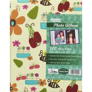 Pioneer Photo Albums Mini-Max Album, 5" x 6.625", Holds 100 4x6 Photos, Assorted Colors and Designs