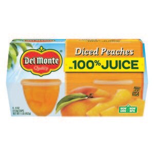 Del Monte Diced Peaches 100% Juice, 4 ct, 16 oz