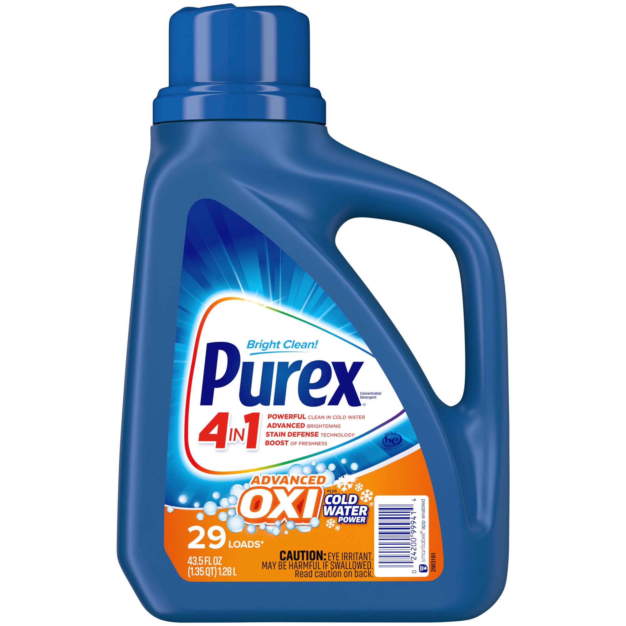 Purex Liquid Laundry Detergent Plus Oxi, Fresh Morning Burst, 43.5 Fluid OZ, 24 Loads