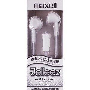 Maxell Jelleez Earbuds with Mic, White