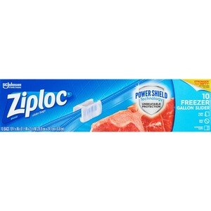 Ziploc Slider Easy Zip One Gallon Freezer Bags, 10 ct