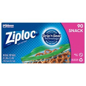 Ziploc Brand Storage Snack Bags, Snack Sized Bags, 90 ct