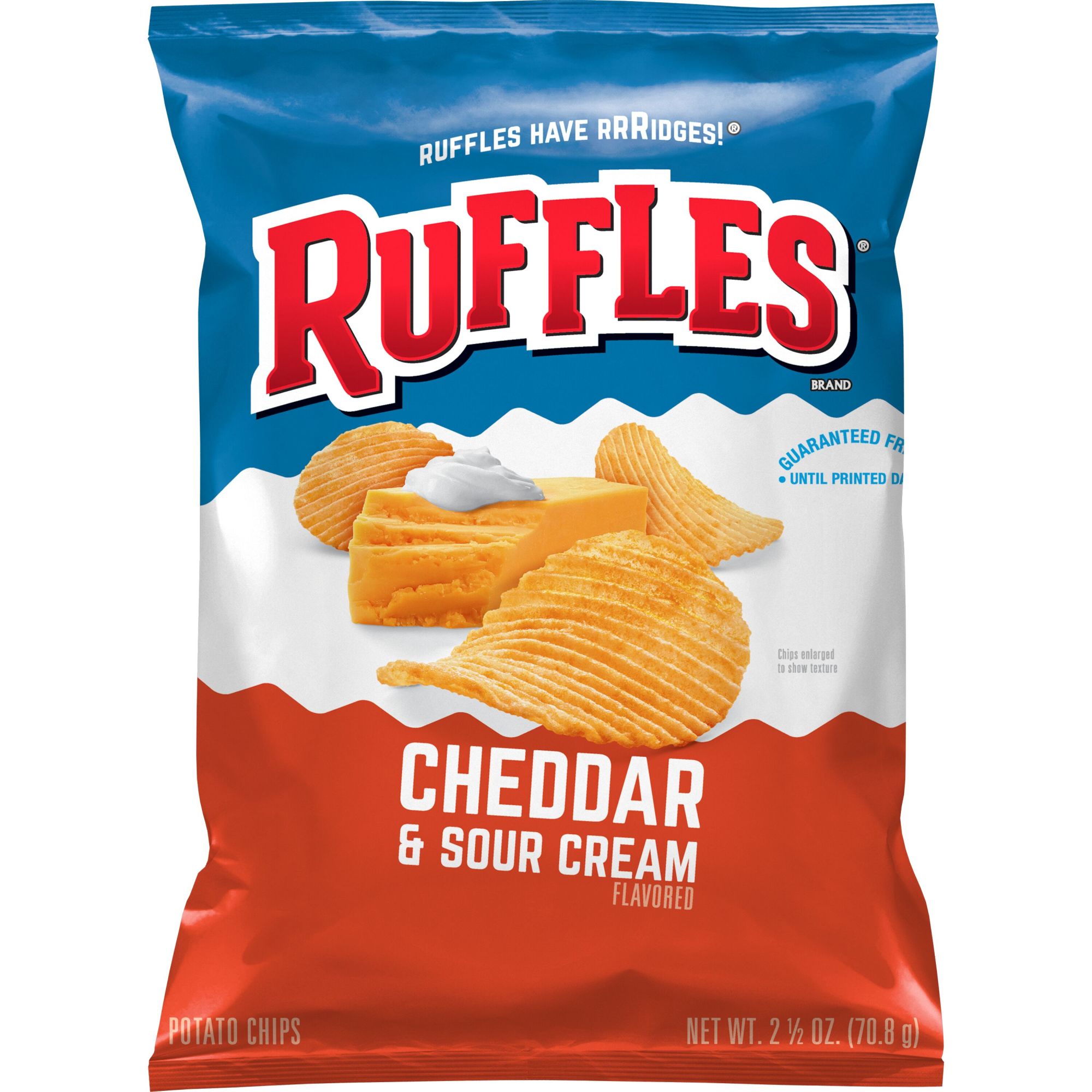 Ruffles Potato Chips Cheddar & Sour Cream Flavored, 2.5 oz