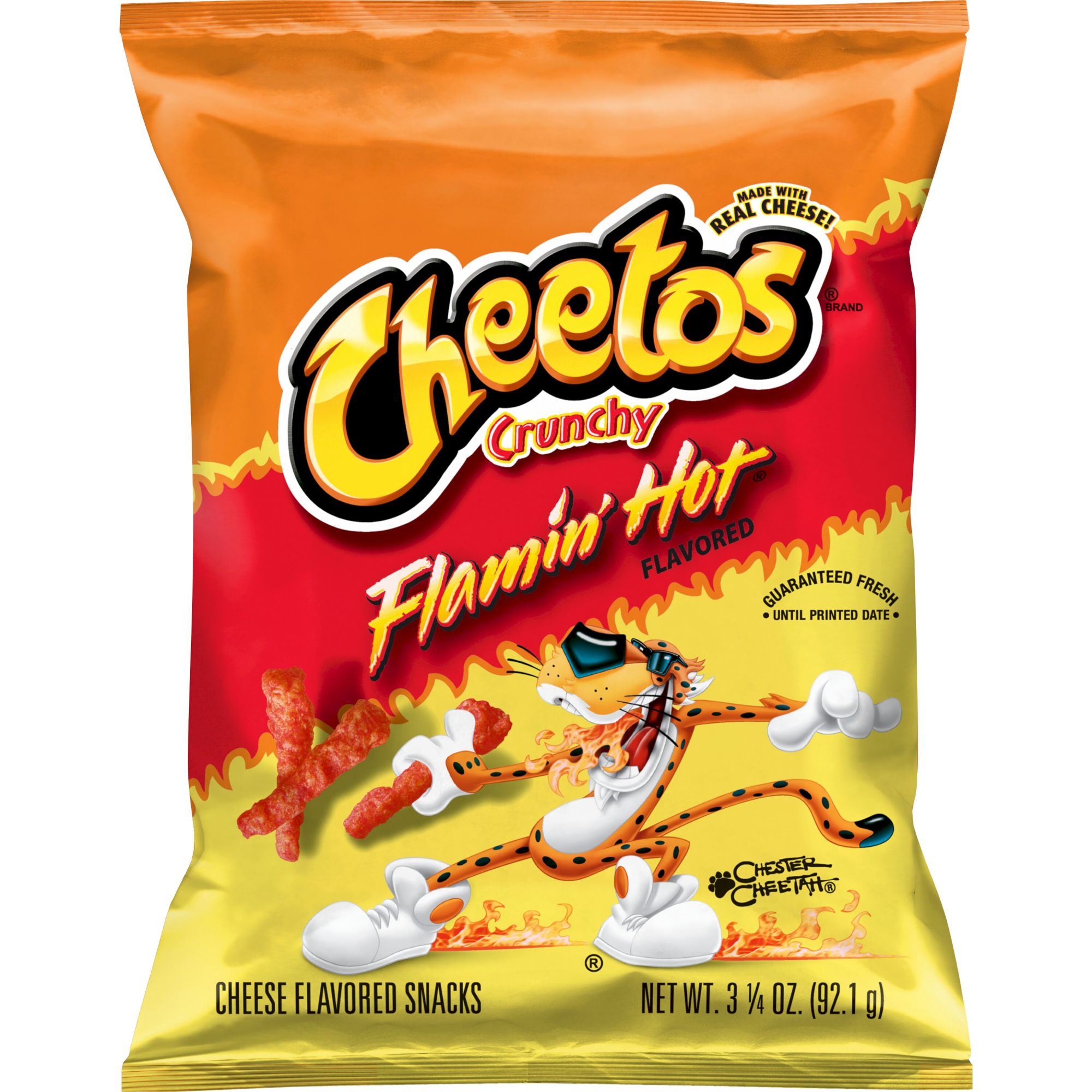Cheetos Crunchy Cheese Flavored Snacks Flamin' Hot Flavored, 3.25 oz