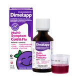 Children¿s Dimetapp Multi Symptom Cold & Flu Liquid, Red Grape Flavor, 4 Fl Oz, thumbnail image 1 of 1