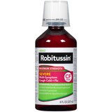 Robitussin Maximum Strength Severe Multi-Symptom Cough, Cold & Flu Relief Liquid, Raspberry Mint, 8 fl oz, thumbnail image 3 of 5
