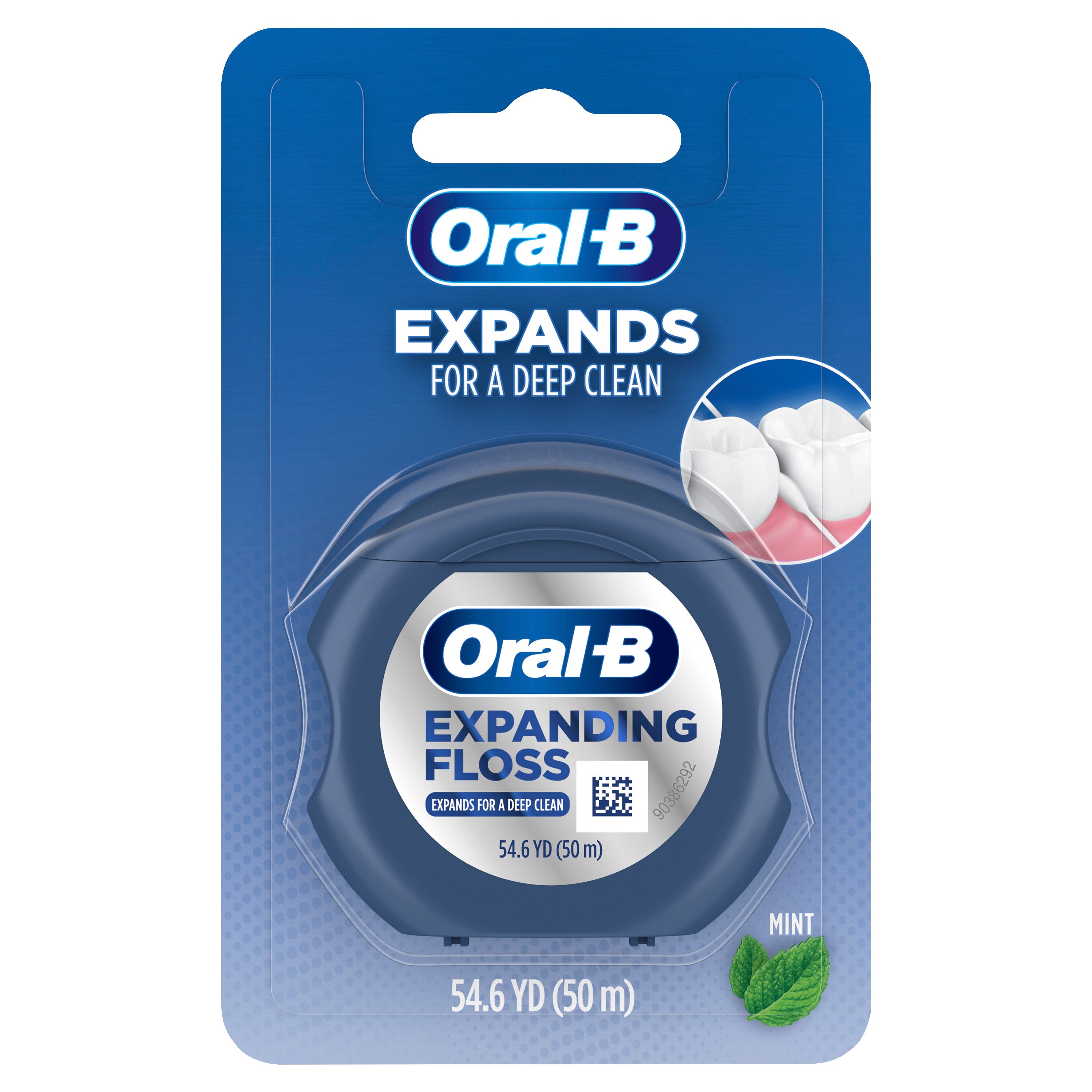 Oral-B Expandable Dental Floss, Mint, Expands For A Deep Clean, 50M