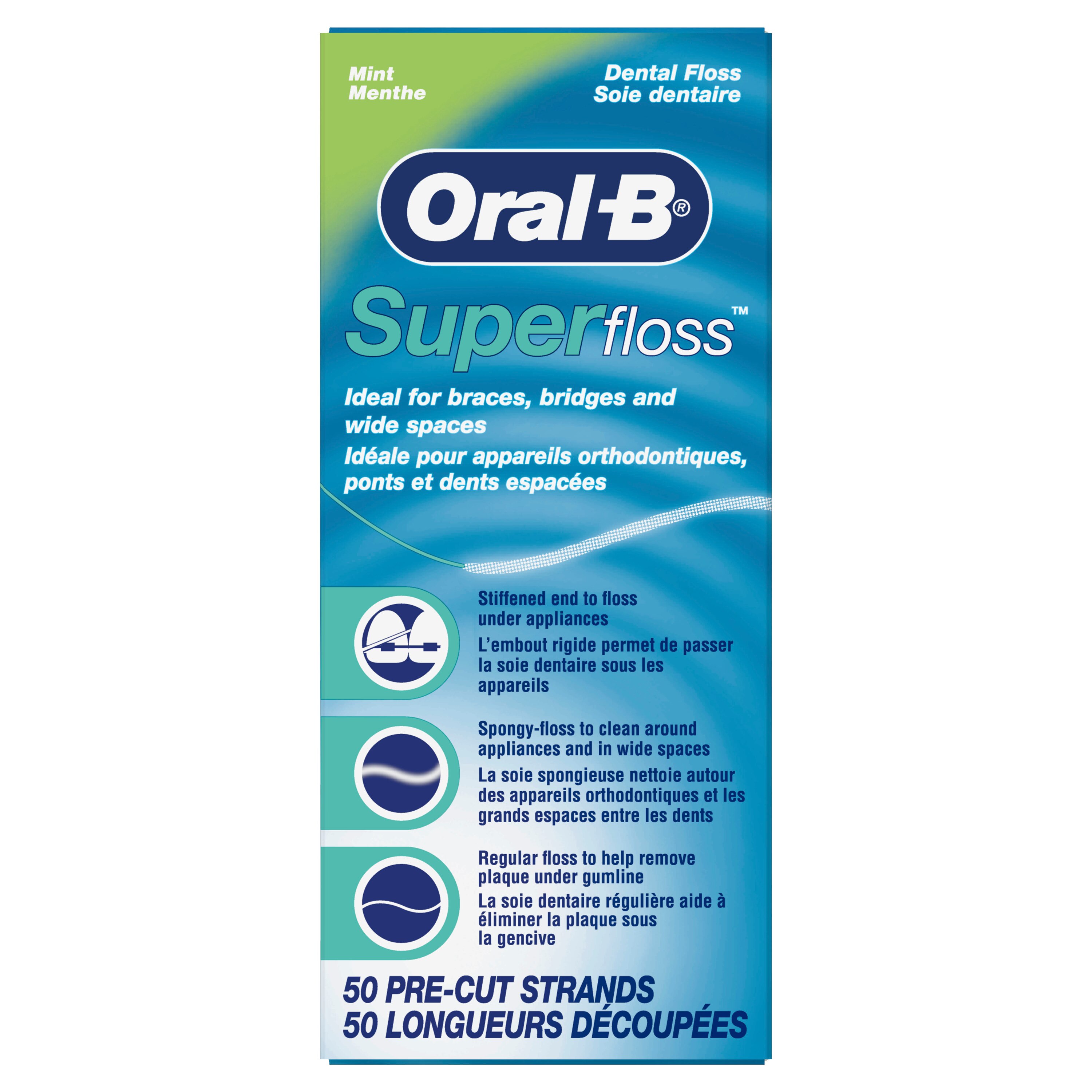 Oral-B Superfloss Dental Floss Mint, 50CT