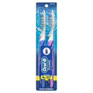 Oral-B Pulsar Expert Clean Battery Powered Toothbrush, Soft Bristle, 4 pack