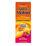 Children's Motrin Ibuprofen Pain Reliever/Fever Reducer, Dye-Free, 4 FL OZ, thumbnail image 1 of 9