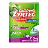 Zyrtec 24 Hour Children's Allergy Dye Free Chewable Tablets, Grape, 2.5 mg, 24 CT, thumbnail image 5 of 9