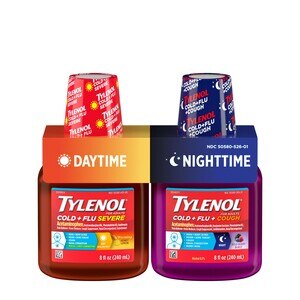 Tylenol Day and Nighttime Cold + Flu Liquid Combo Pack, 2 8 OZ bottles