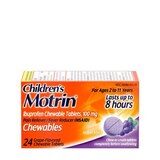 Children's Motrin, Ibuprofen Chewable Tablets, Grape, 24 CT, thumbnail image 1 of 9