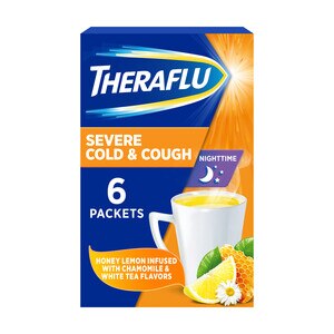 Theraflu Nighttime Severe Cold & Cough Honey Lemon Infused with Chamomile & White Tea