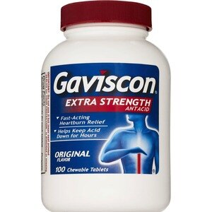 Gaviscon Extra Strength Antacid Chewable Tablets, 100 CT