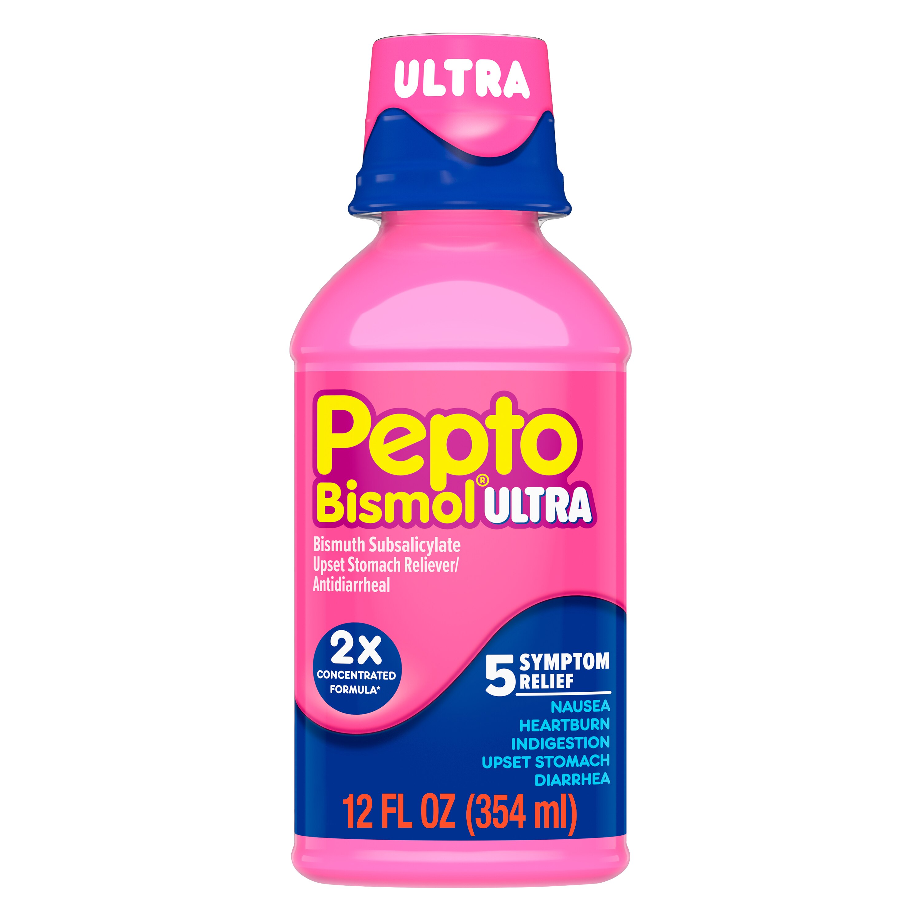 Pepto Bismol Ultra 5 Symptom Relief Liquid, Original, 12 OZ