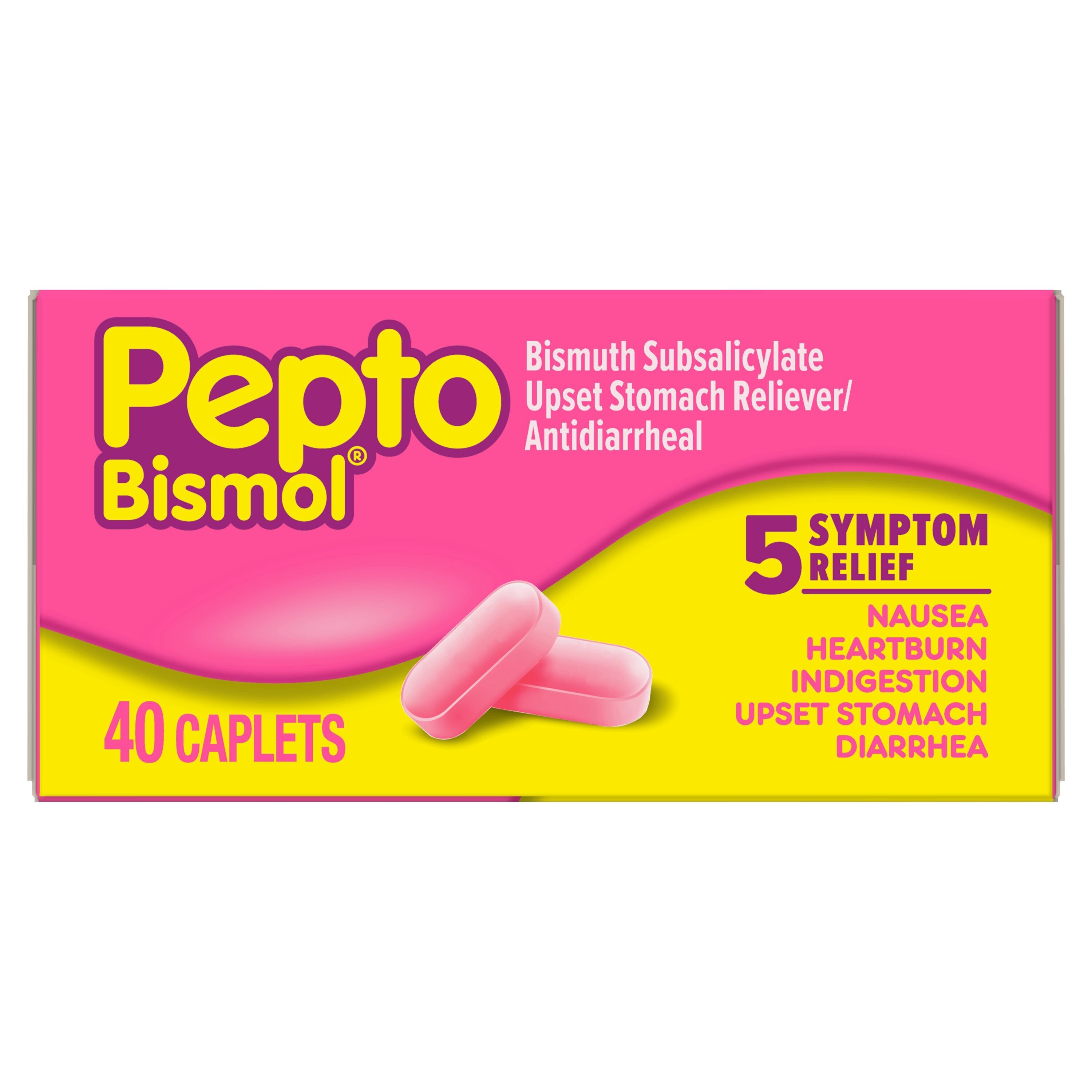 Pepto Bismol 5 Symptom Relief Caplets