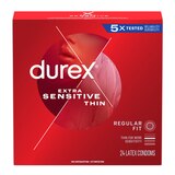 Durex Extra Sensitive Ultra Thin Lubricated Latex Condoms, thumbnail image 1 of 6