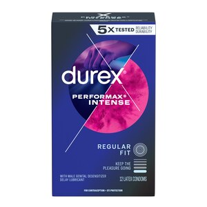 Durex Performax Intense Lubricated Ribbed Dotted Premium Condoms