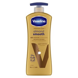 Vaseline Intensive Care Almond Smooth Hand and Body Lotion for Rich Moisturization, 20.3 OZ