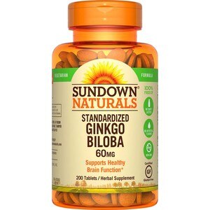 Sundown Naturals Ginkgo Biloba Standardized Extract Tablets 60mg, 200CT