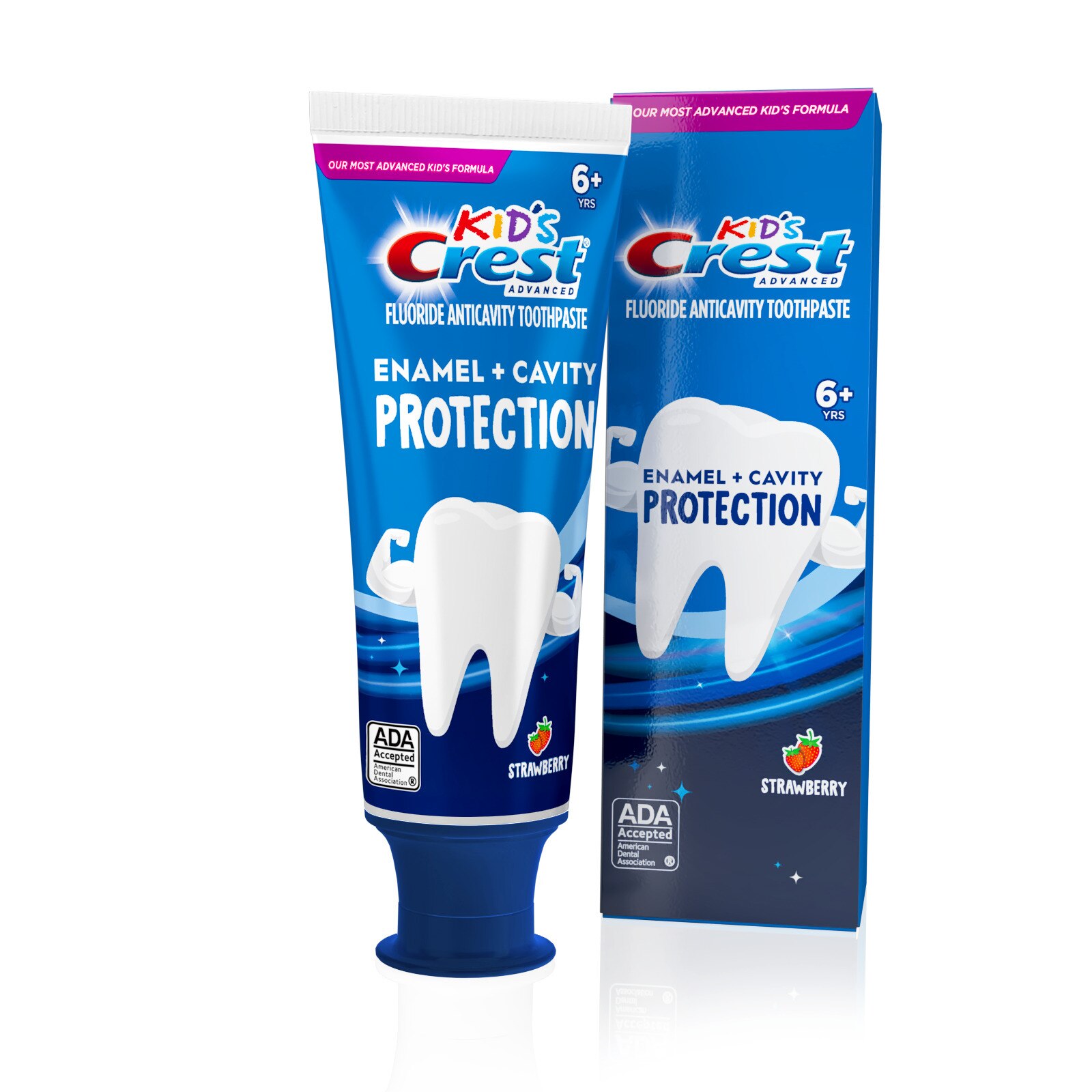Crest Kids Enamel + Cavity Protection Toothpaste Ages 6+, Strawberry, 4.1 OZ