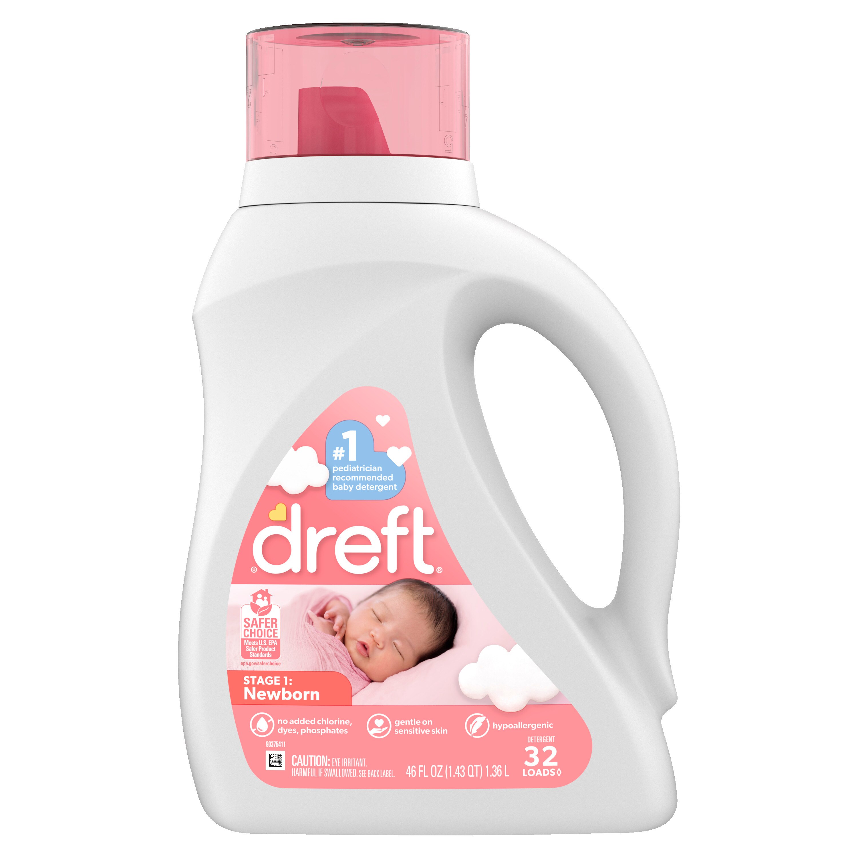Dreft Stage 1: Newborn Baby Liquid Laundry Detergent, 46 OZ