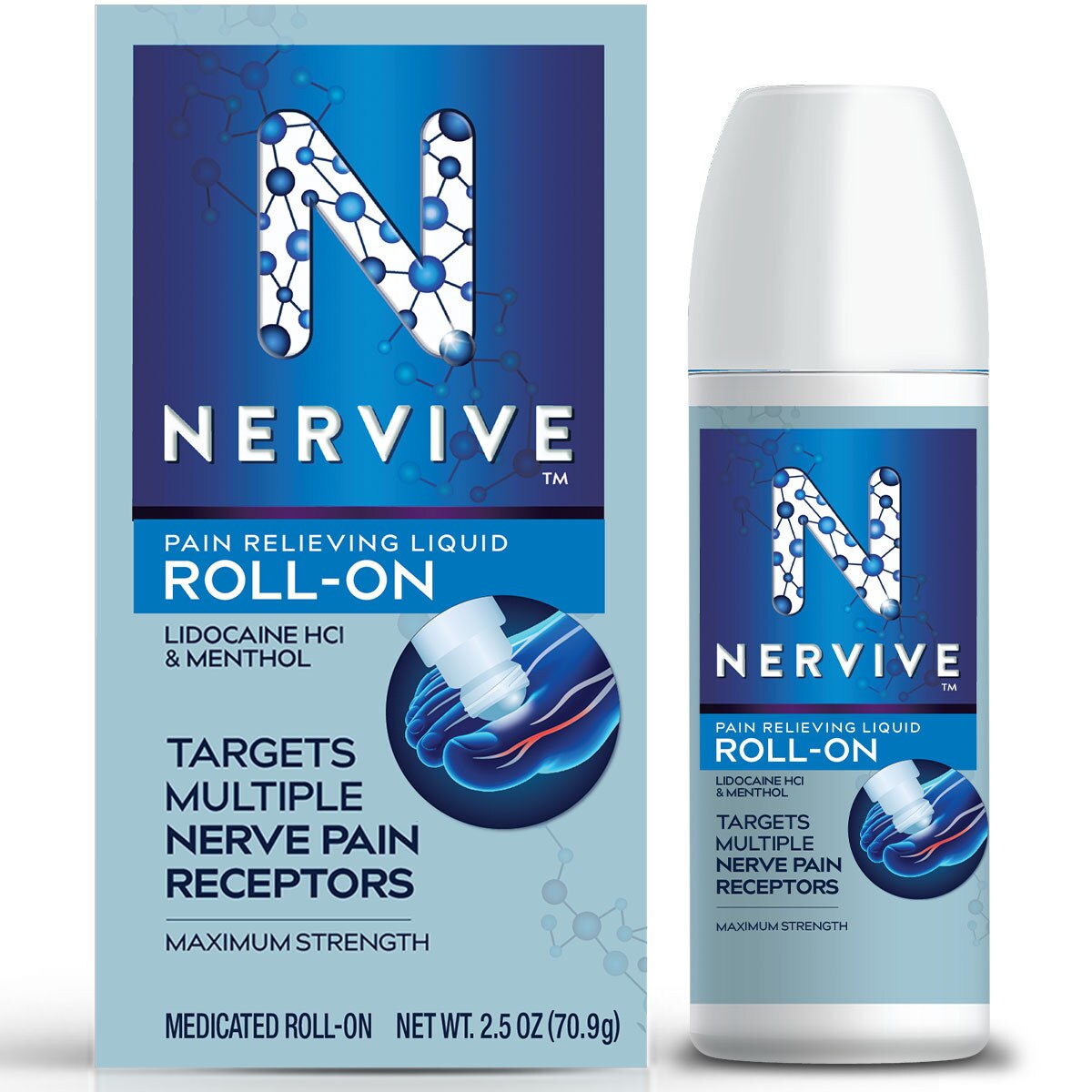 Nervive Pain Relieving Roll-On Liquid, 2.5 OZ