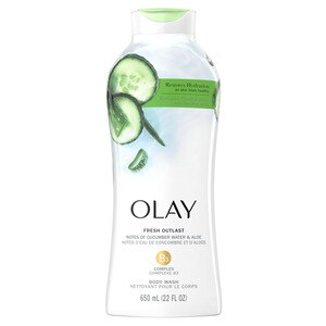 Olay Fresh Outlast Body Wash, Cucumber and Aloe, 22 oz