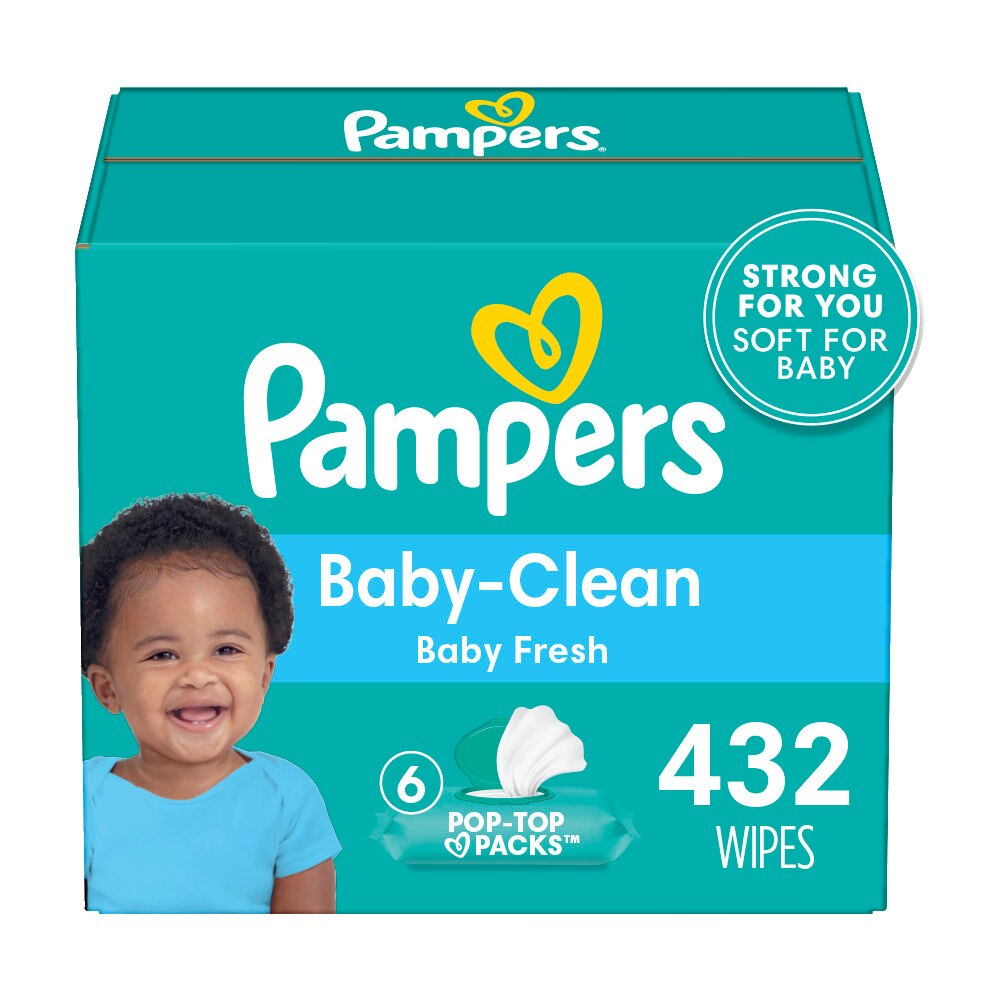 Pampers Baby Clean Wipes Baby Fresh Scented 6X Pop-Top Packs, 432 CT