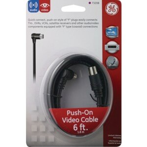 GE Push-On Video Cable, 6'