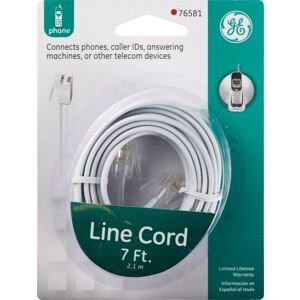 GE Phone Line Cord, 7'