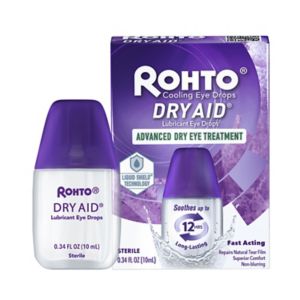 Rohto Dry Aid Lubricant Eye Drops, Advanced Dry Eye Treatment, 0.34 fl oz