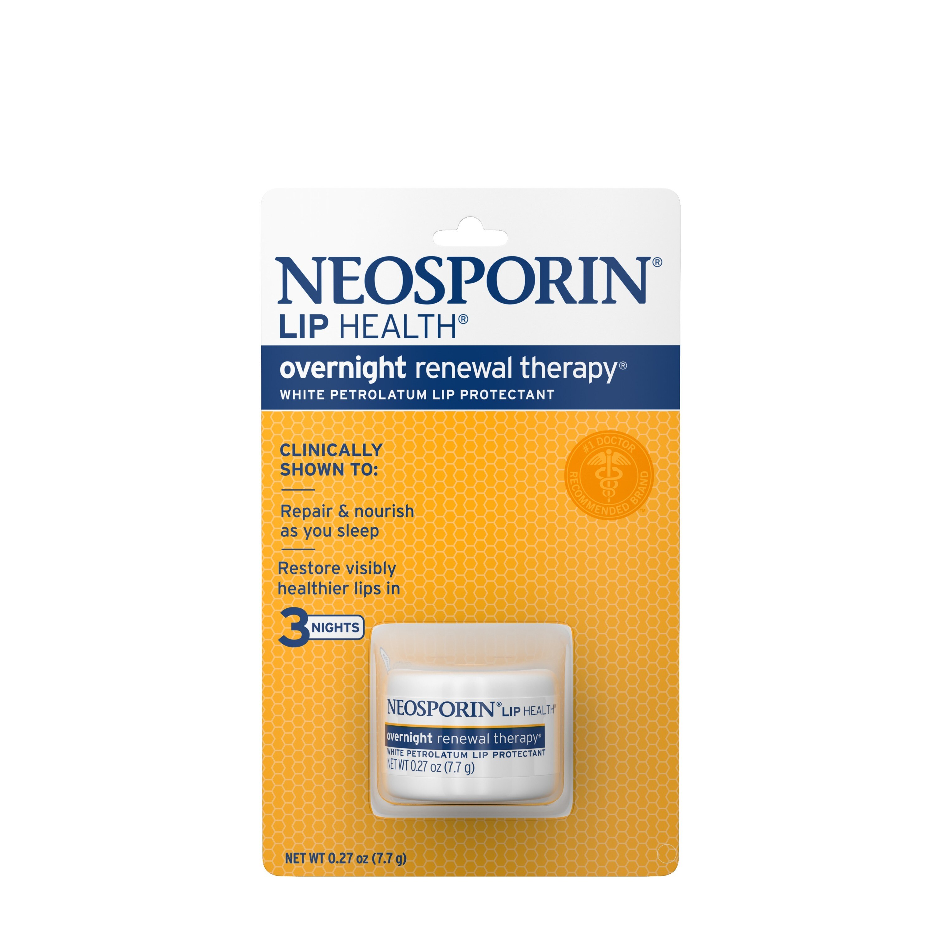 Neosporin Lip Health Overnight Renewal Therapy White Petrolatum Lip Protectant