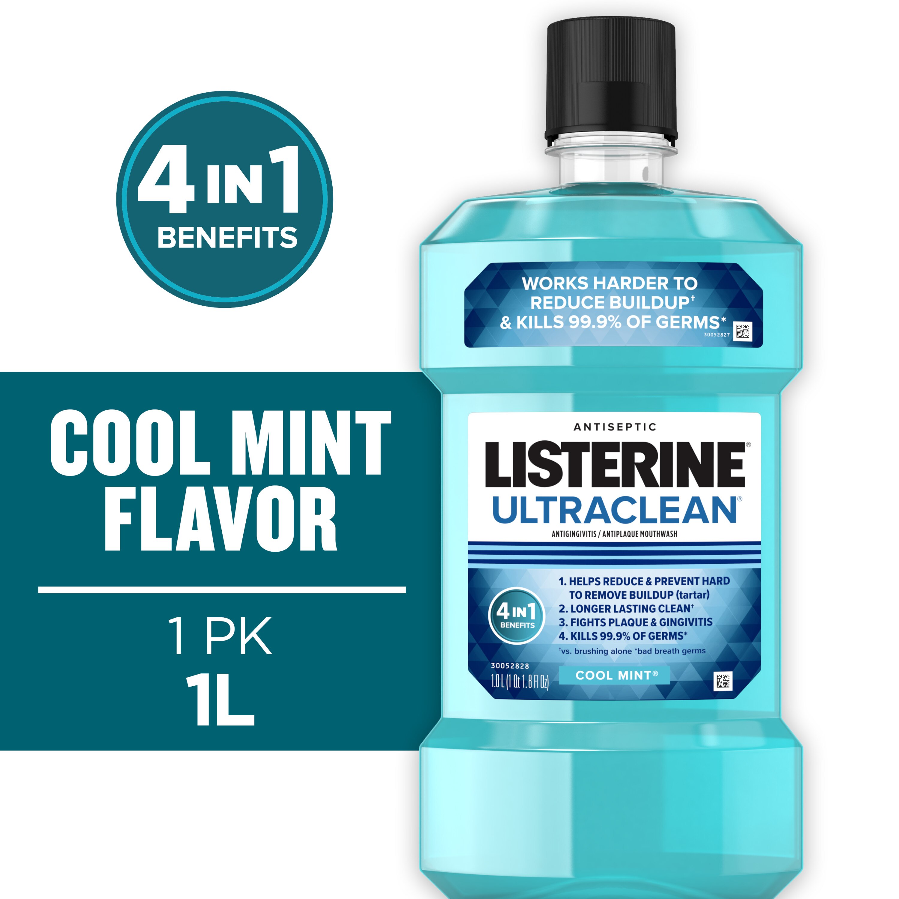 Listerine Ultraclean Antiseptic Antigingivitis Mouthwash for Tartar and Plaque, Cool Mint