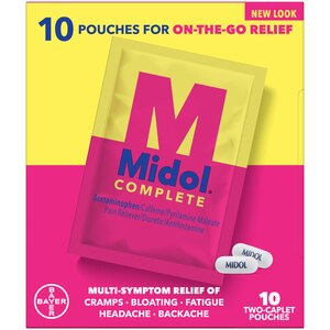 Midol Complete On the Go Menstrual Pain Relief Acetaminophen Caplets, 10 CT