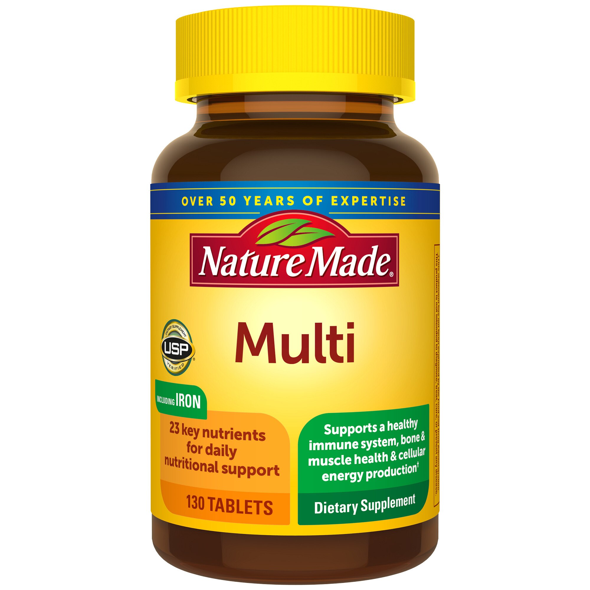 Nature Made Multivitamin Tablets with Iron, 130 CT