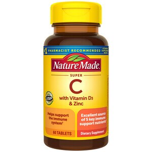 Nature Made Super C with Vitamin D3 and Zinc Tablets, 60 CT