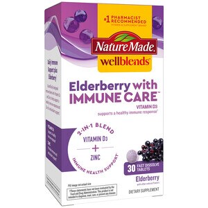 Nature Made Wellblends Elderberry with ImmuneCare Tablets, 30 CT