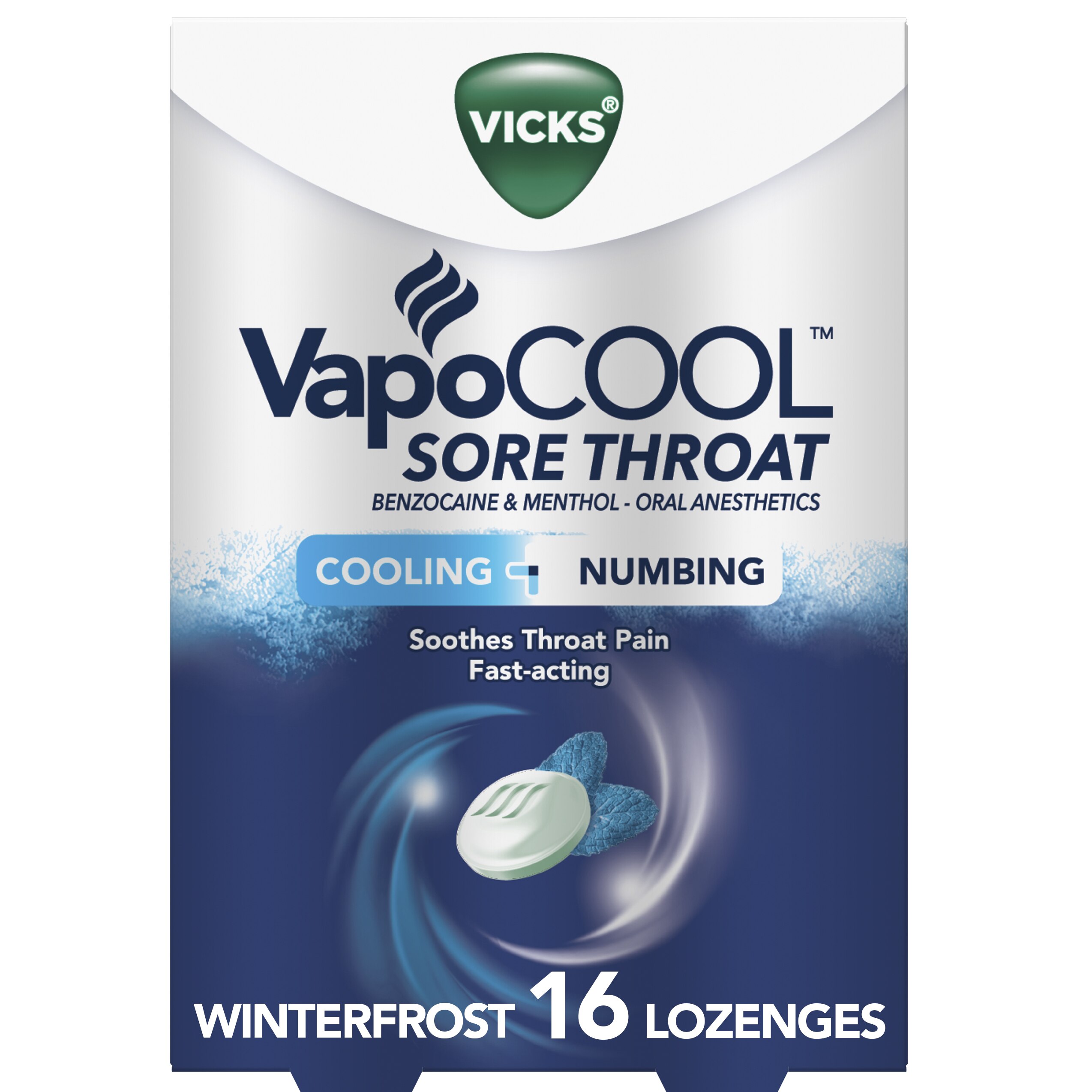 Vicks VapoCool Sore Throat Lozenges, 16 CT