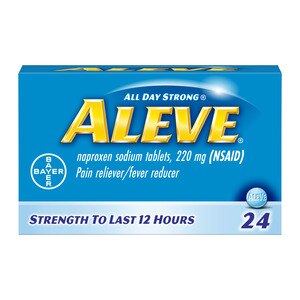 Aleve Tablets with Naproxen Sodium 220mg (NSAID) Pain Reliever/Fever Reducer