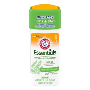 Arm & Hammer Essentials 24-Hour Deodorant Stick, Rosemary Lavender, 2.5 OZ, 2 Pack