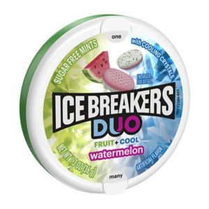 Ice Breakers Duo Fruit + Cool Watermelon Sugar Free Mints, 1.3 oz