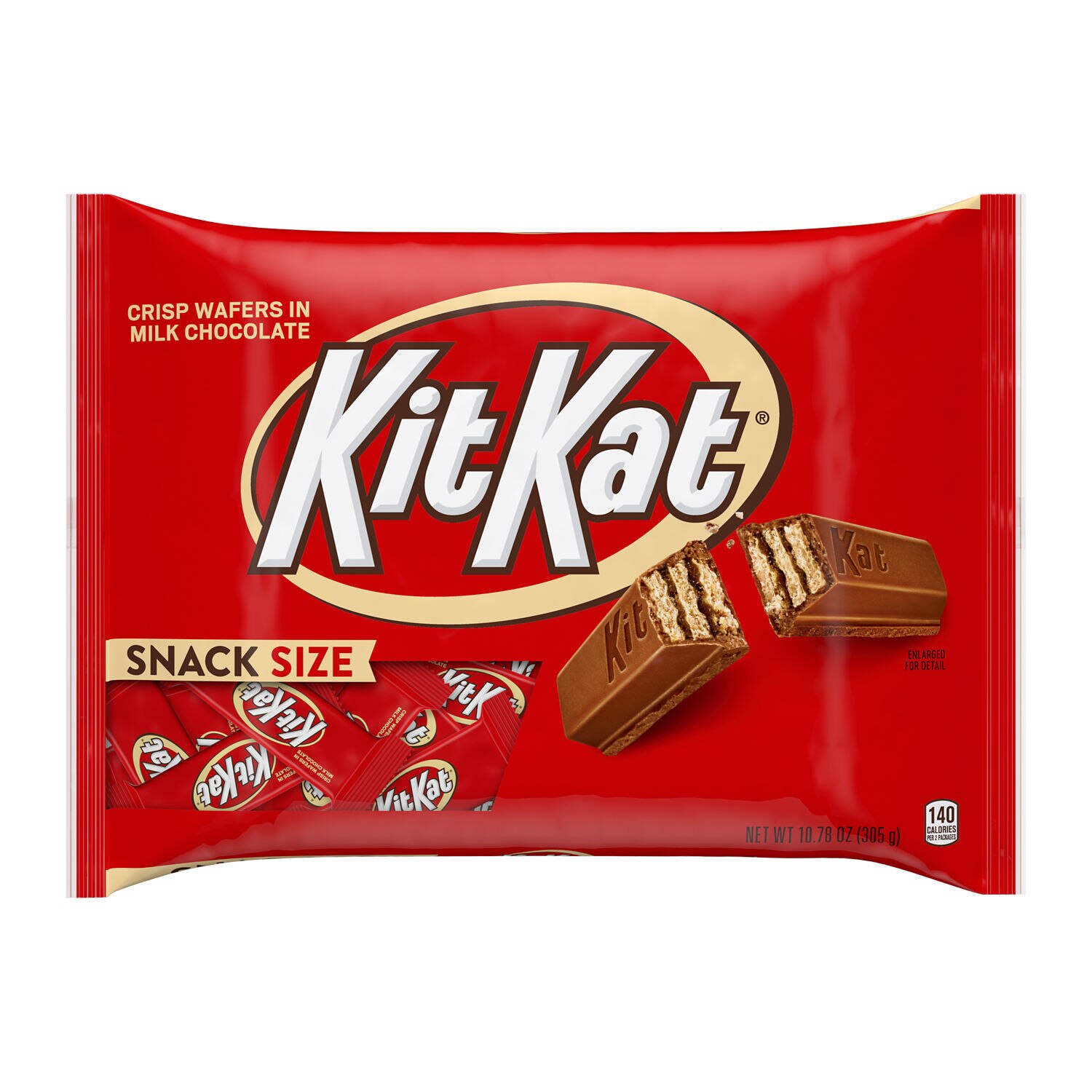 KIT KAT Milk Chocolate Snack Size, Wafer Candy Bars Bag, 10.78 OZ