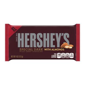 Hershey's Extra Large Special Dark Mildly Sweet Chocolate with Almonds Bar, 4 oz