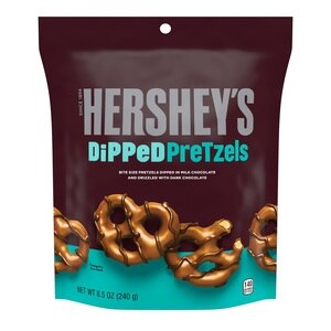 Hershey's Dipped Pretzels in Milk Chocolate and Drizzled with Dark Chocolate, 8.5 oz