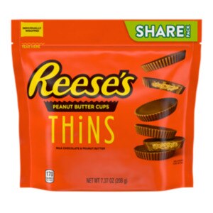 Reese's Thins Peanut Butter Cups Milk Chocolate Candy, 7.37 OZ
