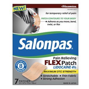 Salonpas Lidocaine Pain Relieving FLEX Patch, 7 CT