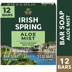 Irish Spring Moisturizing Bar Soap, Aloe Vera, 12 CT