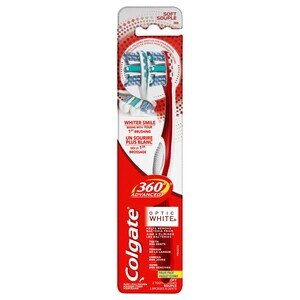 Colgate 360 Advanced Optic White Toothbrush, Soft Bristle